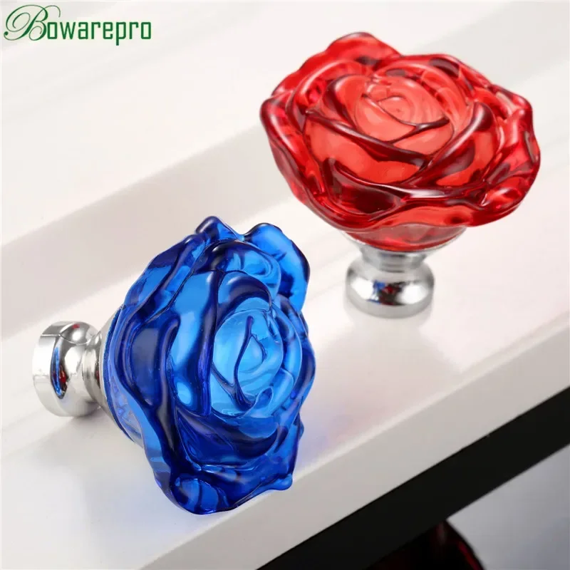 Furniture Hardware Manufacturer - Bowarepro 50MM Kristallen Roze Glazen Kastknop